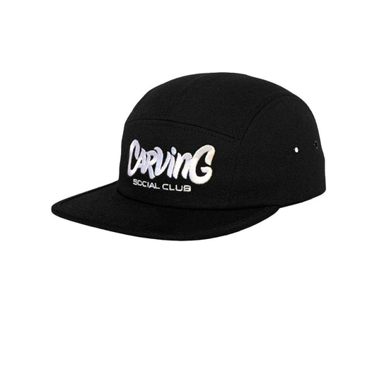 Gorra negra 5 paneles con logo blanco bordado - Carving Social Club